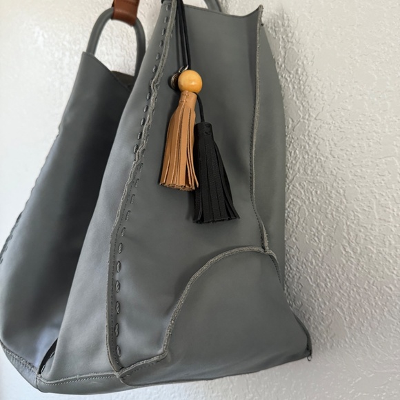 The Sak Gray Shoulder Bag with Brown Handles - Picture 3 of 16